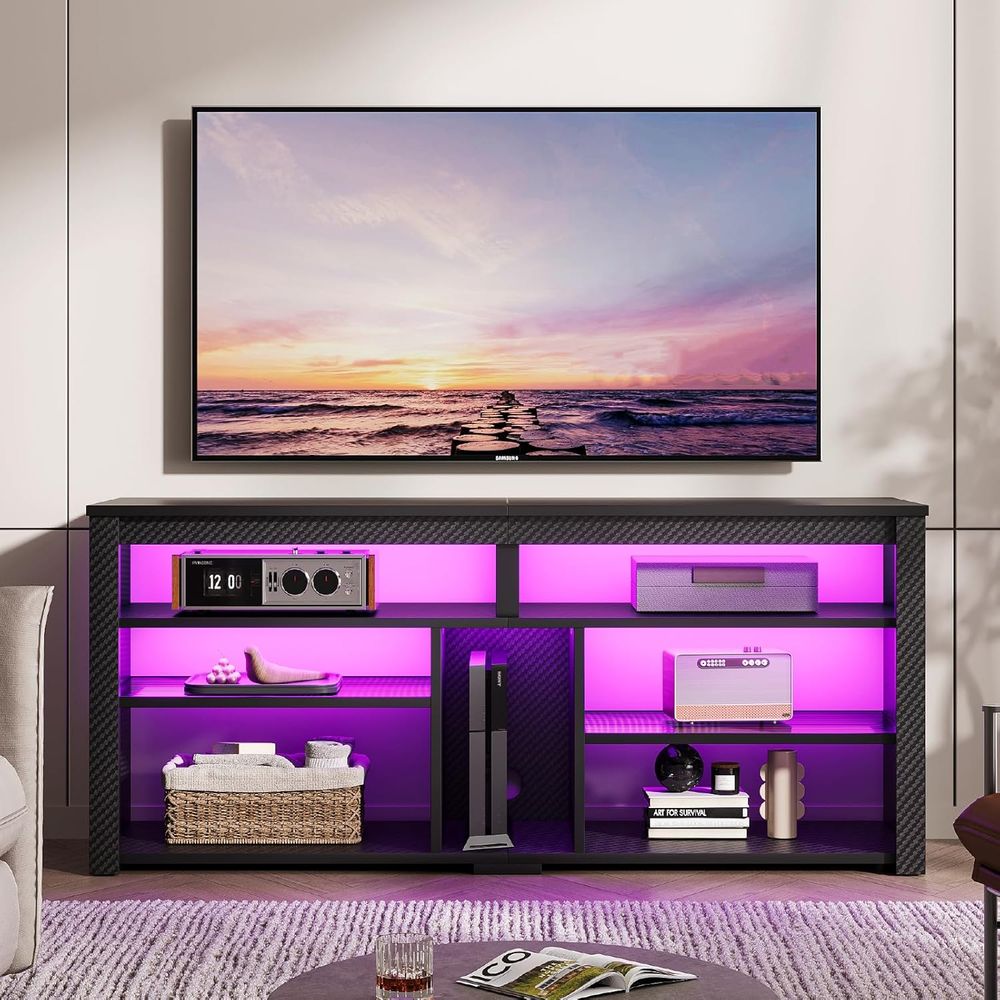 Gaming Console Entertainment Center - Nowoczesna szafka RTV na telewizory 55-65