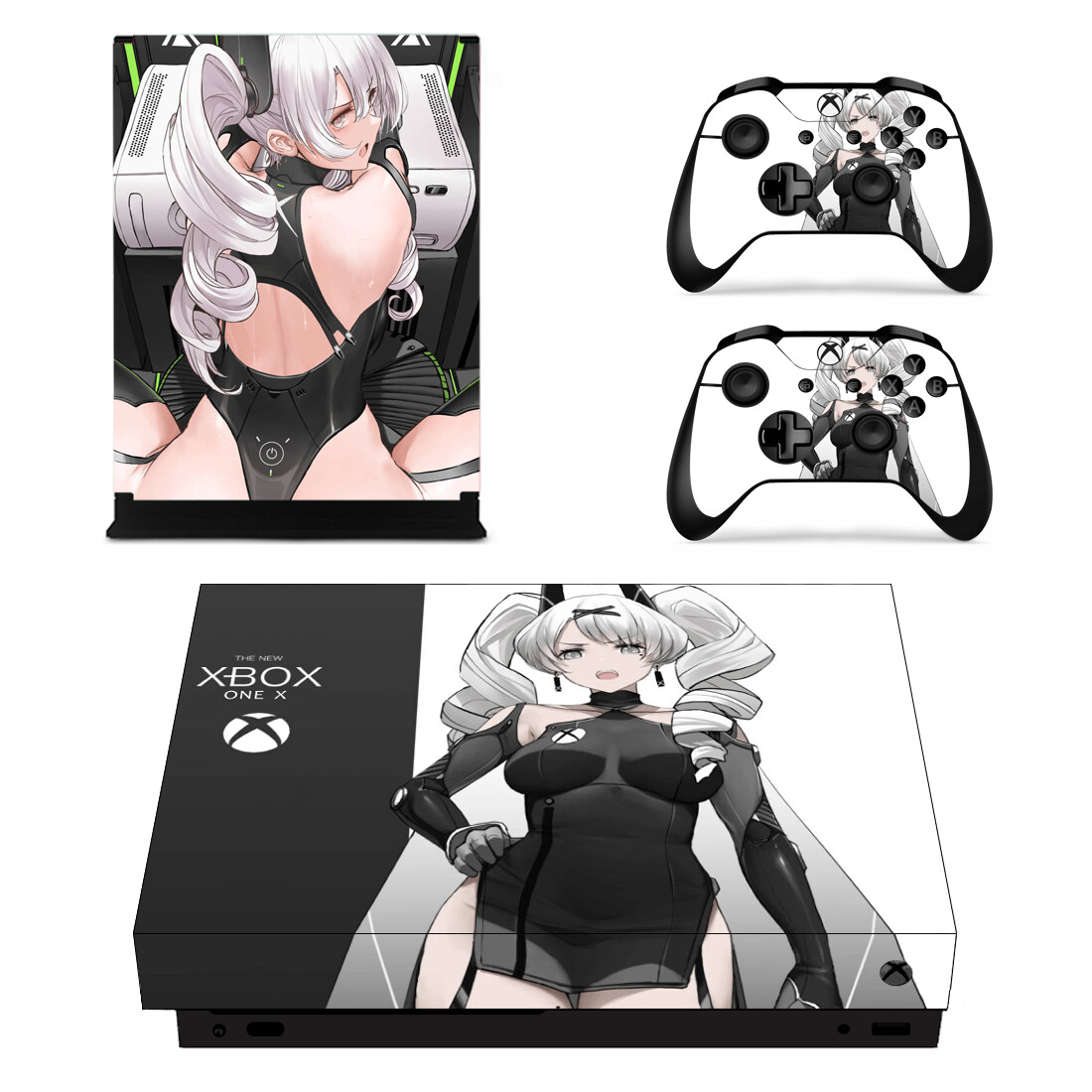 Gaming Console Xbox One - Anime ładna dziewczyna pełna osłona konsoli