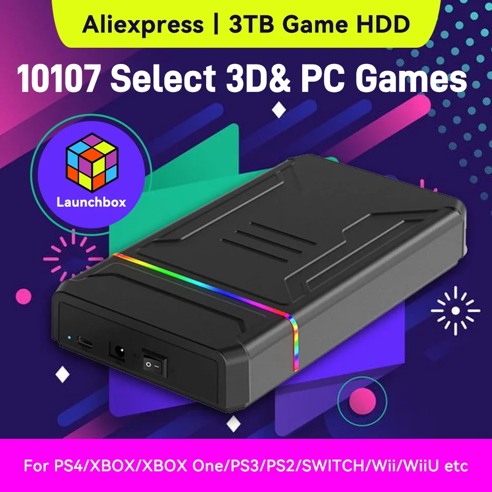 Gaming Console.Emulators - Przenośny dysk twardy do gier 3TB