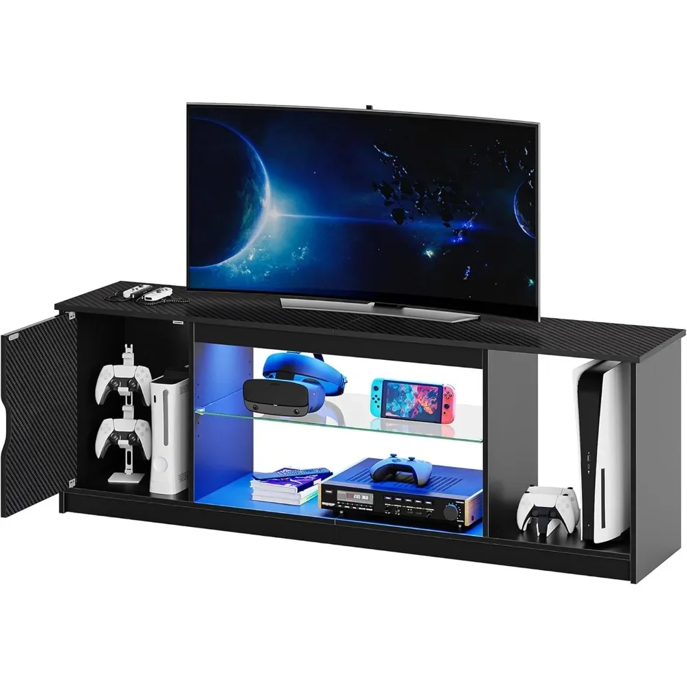 Gaming Console Entertainment Center - Bestier LED Entertainment Center dla PS5,