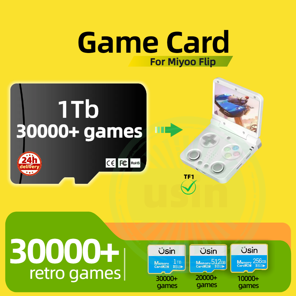 Gaming Console Retro Handheld - Karta do gry Miyoo Flip 30000+