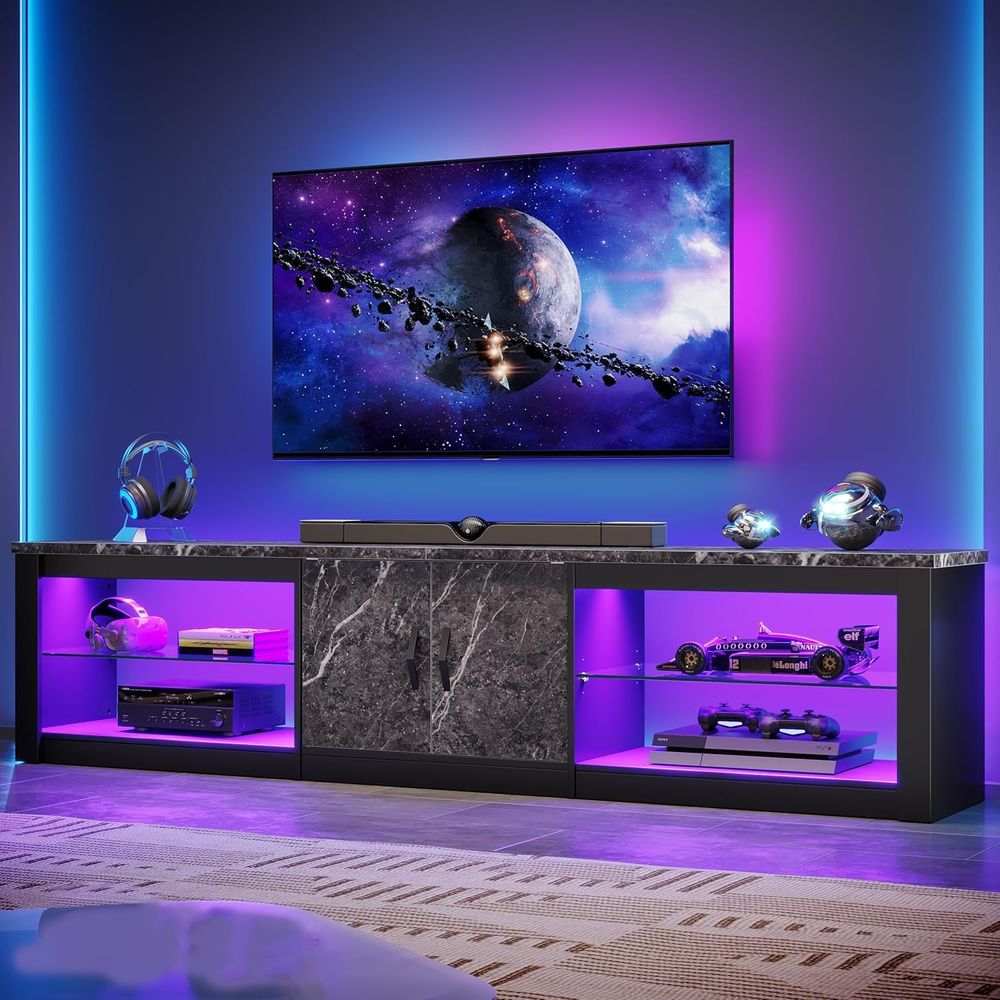 Gaming Console Entertainment Center - Stojak pod telewizor 80 cali lub