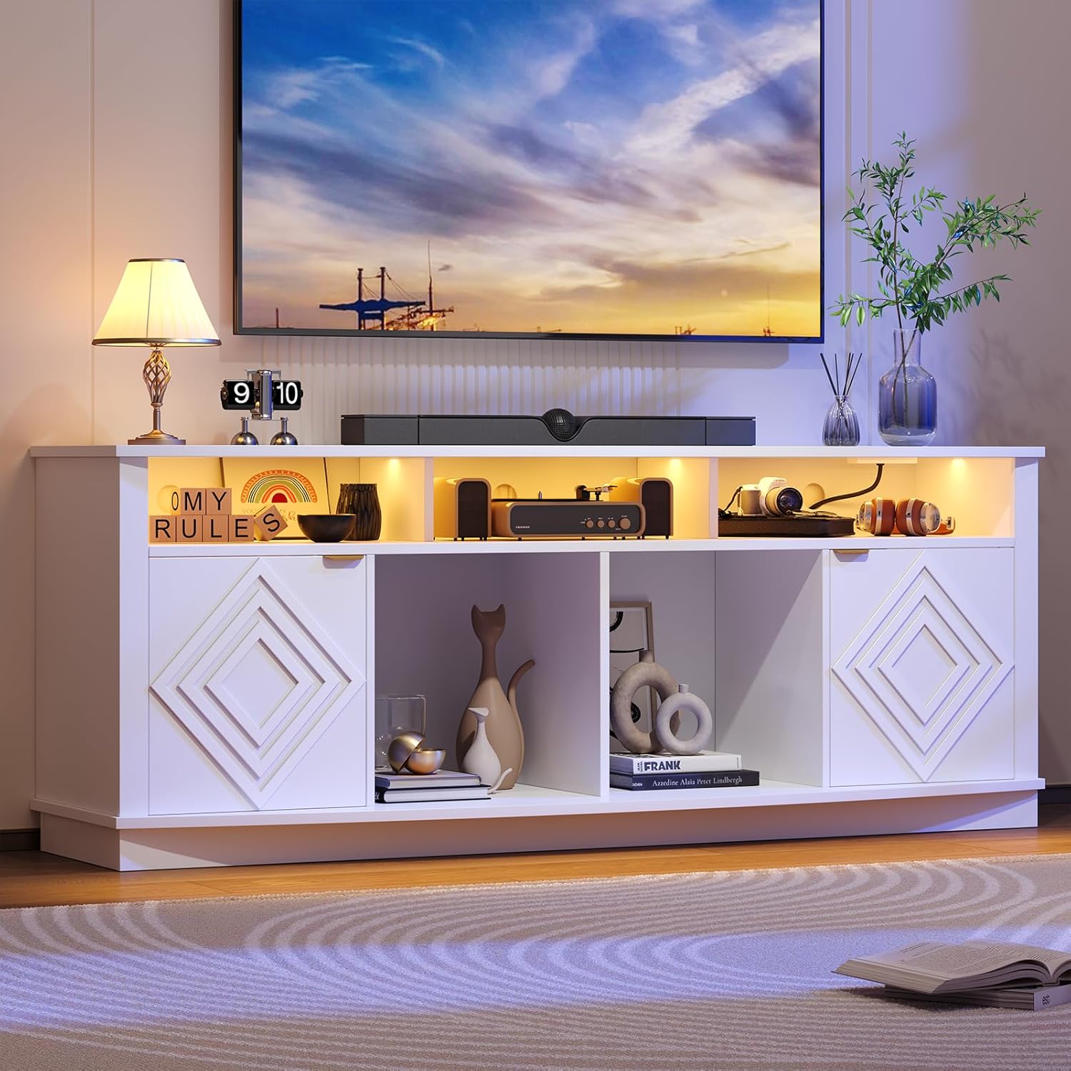 Gaming Console Entertainment Center - Stojak pod telewizor LED na telewizor