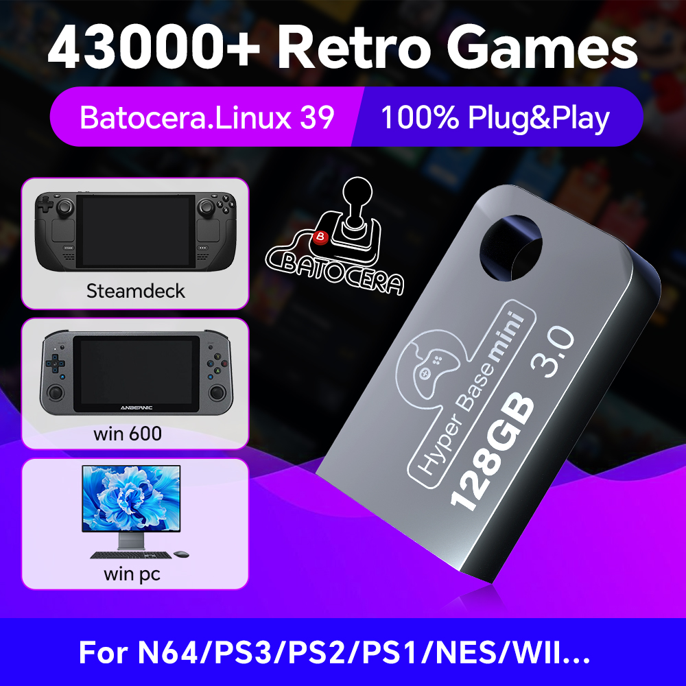 Gaming Console Ps3 - Batocera 128G pamięć flash USB dla