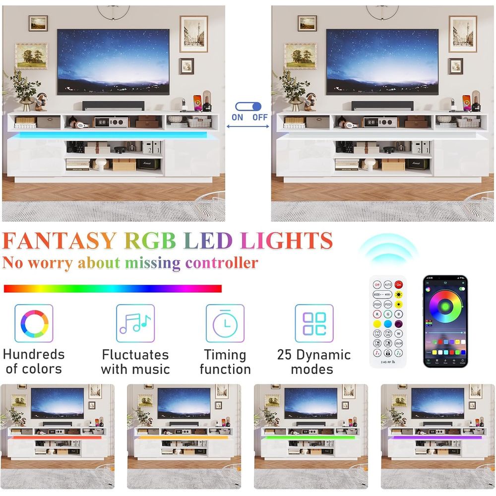 83-calowy biały wysoki mebel R – Gaming Console Entertainment Center recenzja i cena
