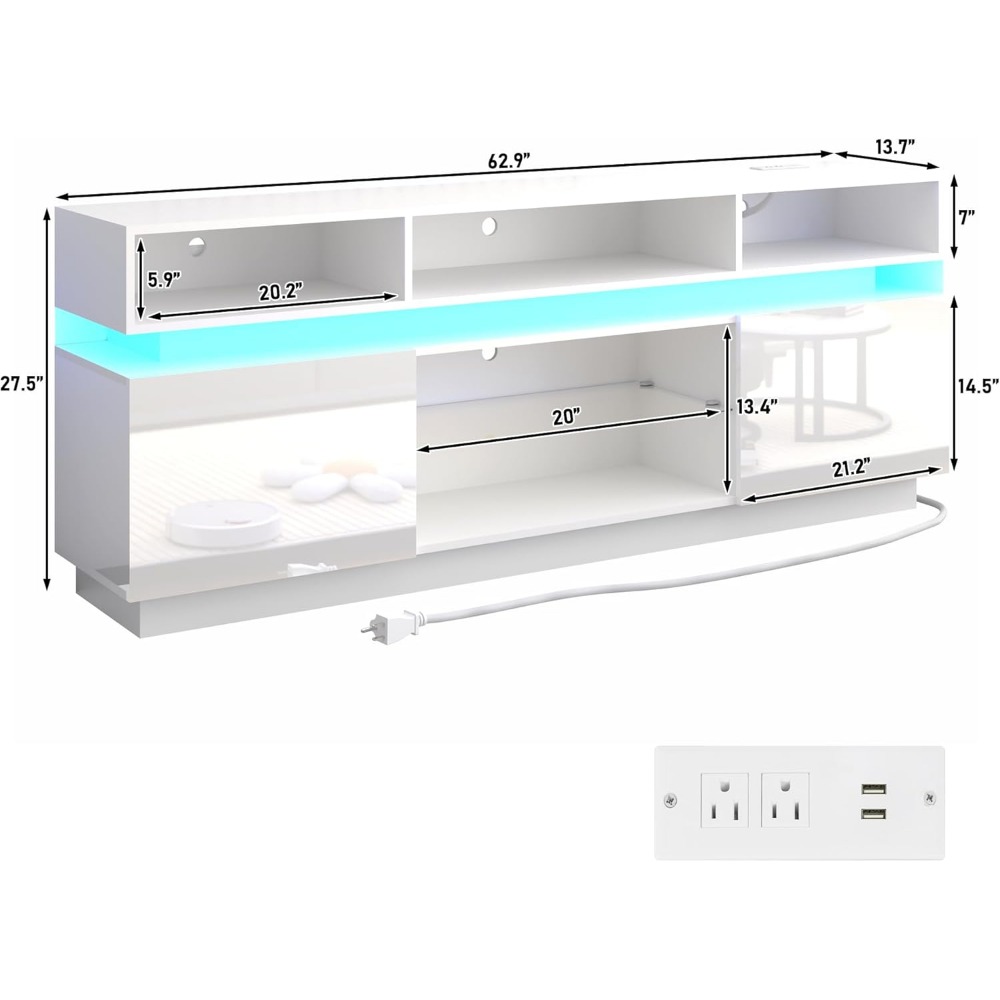 Nowoczesny wysoki mebel RTV z  – Gaming Console Entertainment Center recenzja i cena