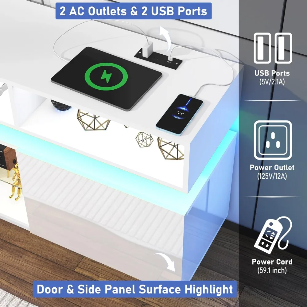 Nowoczesny wysoki mebel RTV z  – Gaming Console Entertainment Center recenzja i cena
