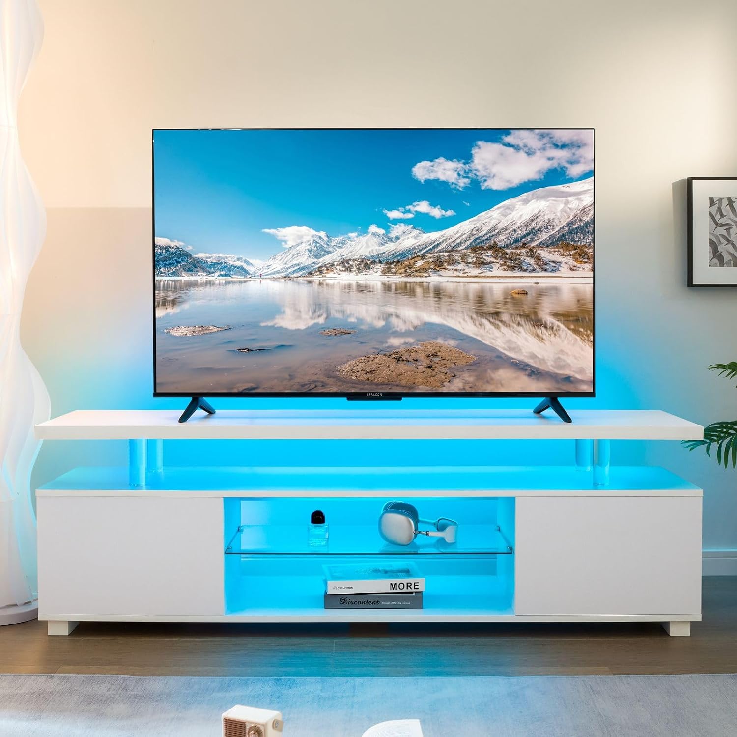 Stojak pod telewizor LED, biał – Gaming Console Entertainment Center recenzja i cena