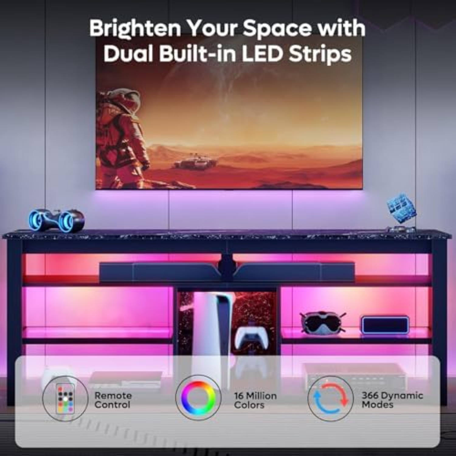 Szafka RTV na telewizor 70 cal – Gaming Console Entertainment Center recenzja i cena